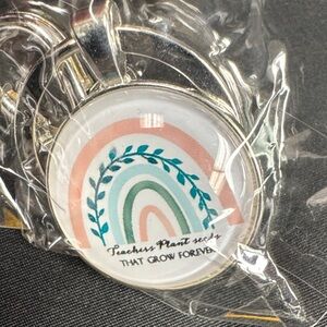 Rainbow Keychain with Inspirational Quote Teachers plant seeds that grow